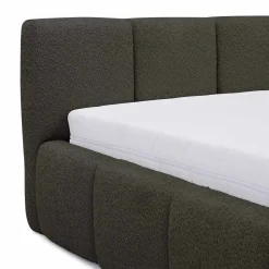 Garnero Arredamenti Letto oversize 180x200cm con rete contenitore imbottito tessuto bouclé nero Aluna Tessuto Abriamo nero Hot