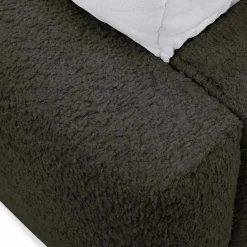 Garnero Arredamenti Letto oversize 180x200cm con rete contenitore imbottito tessuto bouclé nero Aluna Tessuto Abriamo nero Hot