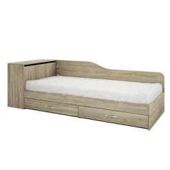 Garnero Arredamenti Letto singolo con comò e cassettoni 82x190cm sonoma Catullo Rovere Outlet