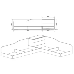 Garnero Arredamenti Letto singolo contenitore doppio 82x190cm moderno Stefano Rovere Sale