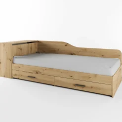 Garnero Arredamenti Letto singolo 82x190cm con comò e cassettoni Catullo Rovere Rustico
