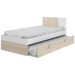 Garnero Arredamenti Letto singolo 90x190cm estraibile rovere bianco Cairo Online