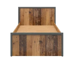 Garnero Arredamenti Letto singolo 90x200cm stile soft rovere scuro nero Urbania Discount