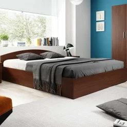 Garnero Arredamenti Letto 140x190cm alla francese contenitore moderno Tropea Wengè Sale