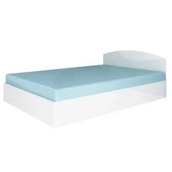 Garnero Arredamenti Letto 140x190cm alla francese moderno Tropea Bianco Lucido Discount