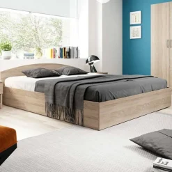 Garnero Arredamenti Letto 140x190cm alla francese moderno Tropea Rovere Sale