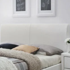 Garnero Arredamenti Letto 160x200cm matrimoniale con cassetti ecopelle bianco Mestre Gihome® Bianco Opaco Outlet