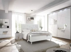 Garnero Arredamenti Letto 160x195cm matrimoniale imbottito bianco laccato opaco Olimpo Online