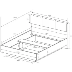 Garnero Arredamenti Letto 160x200cm matrimoniale moderno bianco rovere Noa New