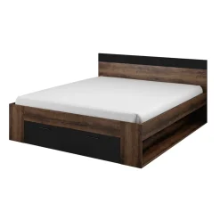 Garnero Arredamenti Letto 180x200cm matrimoniale oversize contenitore rovere nero opaco Lisbona Gihome® New