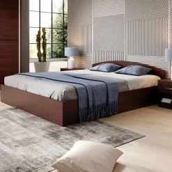 Garnero Arredamenti Letto 160x200cm matrimoniale standard Roma-Sorrento Wengè Hot