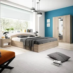 Garnero Arredamenti Letto 160x200cm standard matrimoniale Roma-Sorrento Rovere Hot