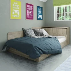 Garnero Arredamenti Letto 120x190cm una piazza e mezza contenitore con comò sonoma Joel Rovere Outlet