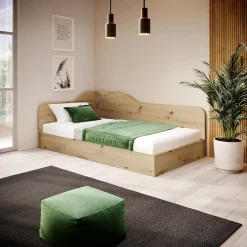 Garnero Arredamenti Letto 120x190cm una piazza e mezza contenitore stile Alex Gihome® Rovere Rustico Best