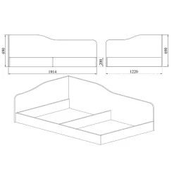 Garnero Arredamenti Letto 120x190cm una piazza e mezza contenitore Alex Gihome® Rovere Online