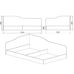 Garnero Arredamenti Letto 120x190cm una piazza e mezza contenitore Alex Gihome® Noce