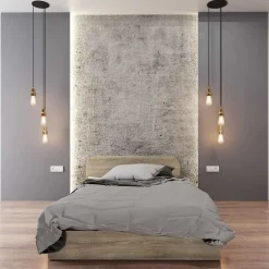 Garnero Arredamenti Letto 120x190cm una piazza e mezza contenitore sonoma Carducci Rovere Hot