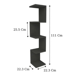 Garnero Arredamenti Libreria angolare da parete 22x111h cm con ripiani Reale Antracite Discount
