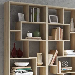 Garnero Arredamenti Libreria da parete 274x161h cm moderna soggiorno Eliza Rovere New