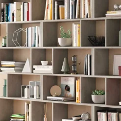 Garnero Arredamenti Libreria da parete 320x192h cm moderna Amira Cemento New