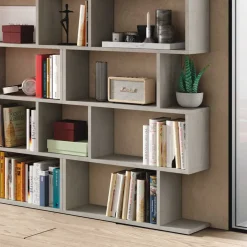 Garnero Arredamenti Libreria da parete 320x192h cm moderna Amira Cemento New