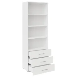 Garnero Arredamenti Libreria 63x190h cm 3 cassetti design moderno bianco Pastello Discount