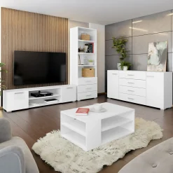 Garnero Arredamenti Libreria 63x190h cm 3 cassetti design moderno bianco Pastello Discount