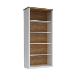 Garnero Arredamenti Libreria 90x198h cm 5 ripiani bianco frassinato rovere Provenza