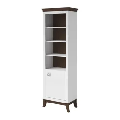 Garnero Arredamenti Libreria 66x207h cm 4  ripiani moderna bianco lucido rovere scuro Umag Bianco Lucido - Wengè Best