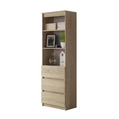 Garnero Arredamenti Libreria 60x180h cm 3 vani a giorno 3 cassetti moderna Sterling Rovere Discount
