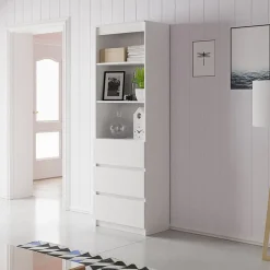 Garnero Arredamenti Libreria 60x180h cm 3 vani a giorno 3 cassetti moderna bianco Sterling Bianco Opaco Discount