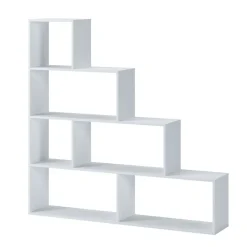 Garnero Arredamenti Libreria 145x143h cm a giorno moderna design bianco opaco Katy Sale