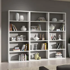 Garnero Arredamenti Libreria 89x218h cm componibile moderna bianco frassinato Kubic 14
