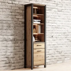 Garnero Arredamenti Libreria 55x200h cm design industrial quercia nero opaco Neive Best