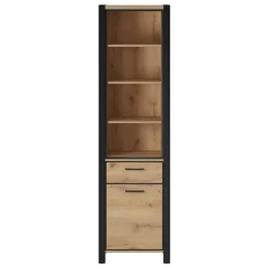 Garnero Arredamenti Libreria 55x200h cm design industrial quercia nero opaco Neive Best