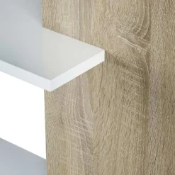 Garnero Arredamenti Libreria 90x180h cm moderna bianco opaco rovere Elira Bianco Opaco - Rovere Sale