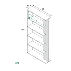 Garnero Arredamenti Libreria 90x180h cm moderna bianco opaco rovere Elira Bianco Opaco - Rovere Sale