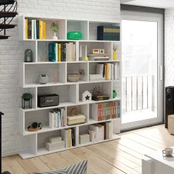 Garnero Arredamenti Libreria 160x192h cm moderna design Amira 2 Bianco Opaco Outlet