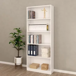 Garnero Arredamenti Libreria 80x201h cm moderna soggiorno bianco opaco Allan Hot