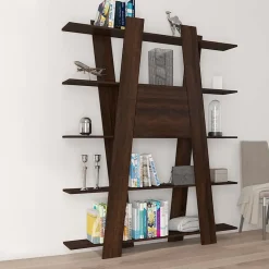 Garnero Arredamenti Libreria 150x194h cm moderna soggiorno rovere scuro Cosmo Noce Online