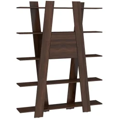 Garnero Arredamenti Libreria 150x194h cm moderna soggiorno rovere scuro Cosmo Noce Online