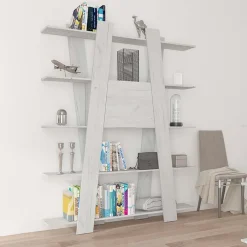 Garnero Arredamenti Libreria 150x194h cm moderna soggiorno bianca Cosmo Bianco Frassinato Sale