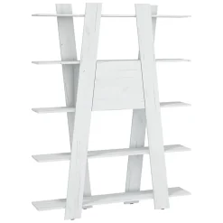 Garnero Arredamenti Libreria 150x194h cm moderna soggiorno bianca Cosmo Bianco Frassinato Sale
