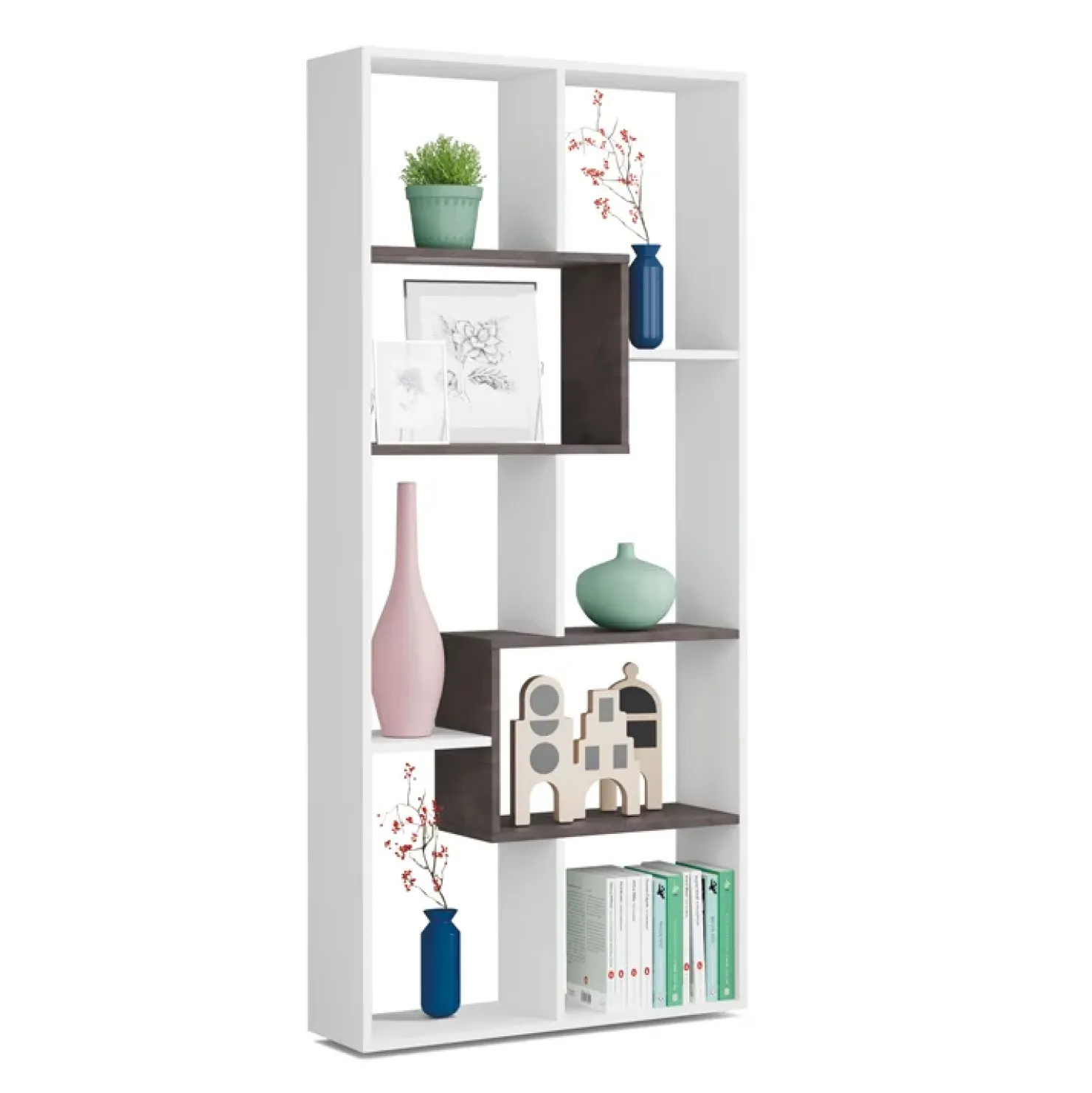 Garnero Arredamenti Libreria 80x180h cm multiposizione moderna bianco opaco ossido Texas Best