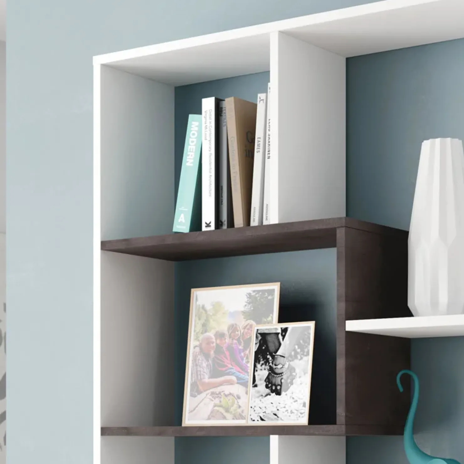 Garnero Arredamenti Libreria 80x180h cm multiposizione moderna bianco opaco ossido Texas Best