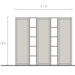 Garnero Arredamenti Libreria 218x186h cm rovere scuro beige Sunset 106