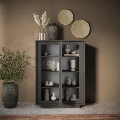 Garnero Arredamenti Madia alta 106x171h cm 2 ante Deluxe Antracite