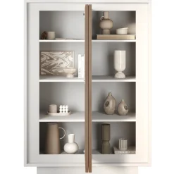 Garnero Arredamenti Madia alta 106x171h cm 2 ante bianco opaco rovere scuro Deluxe Rovere Rustico - Bianco opaco Hot