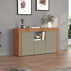 Garnero Arredamenti Madia moderna 155x85h cm tortora rovere Block Tortora - Rovere