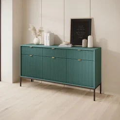 Garnero Arredamenti Madia 154x83h cm 3 ante 3 cassetti moderna Alisa Verde Sale